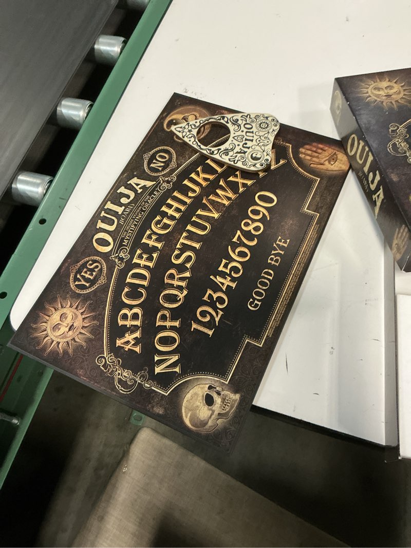 Condition photo showing Good Condition for classic ouija with 1990s artwork by winning moves games, thick wood premium quality talking spirit board, for 2 or more players, ages 8 and up (1175)