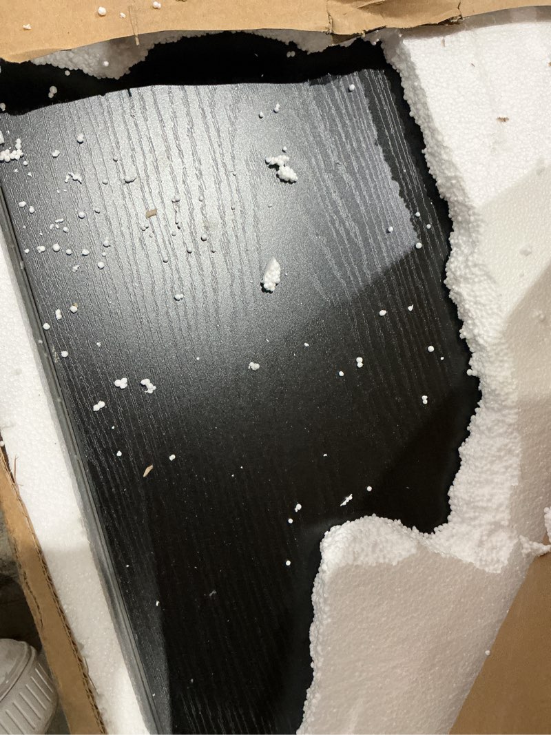 Condition photo showing Good Condition for garveehome industrial dining table for 4-6 people, 63" long large kitchen table with sturdy metal frame, rectangular counter for dinner, kitchen, dining room (black, 63" long) black 63" long