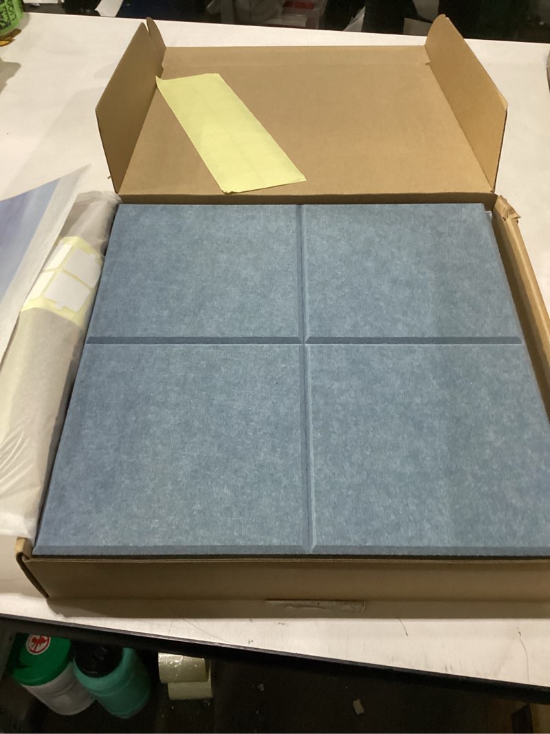 Condition photo showing New/Like New for cork board 24 x36 alternative - 6 pack felt wall tiles with safe removable adhesive tabs, cork boards for walls home office pin board tack board cork board - gray blue