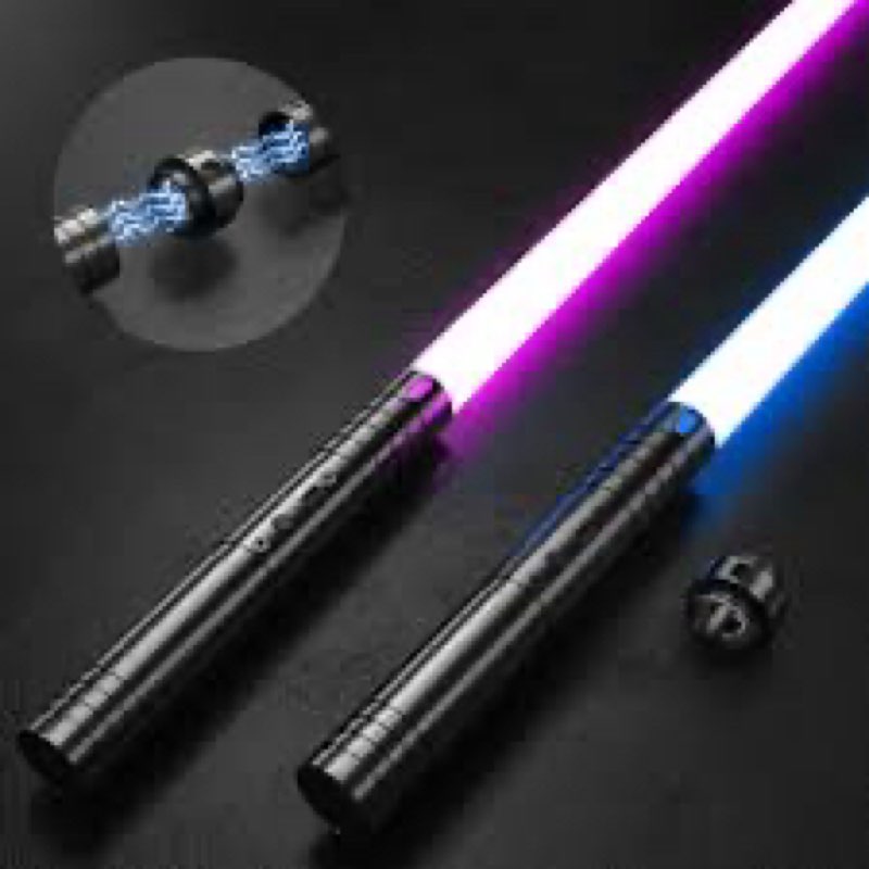 2 Pack Light Saber, 15 Colors and 4 Modes Light up Light Saber for Dueling, 2-in-1 RGB Detachable USB Charge, Gifts Toys for Adults Birthday Christmas Thanksgiving Black-2 Pack