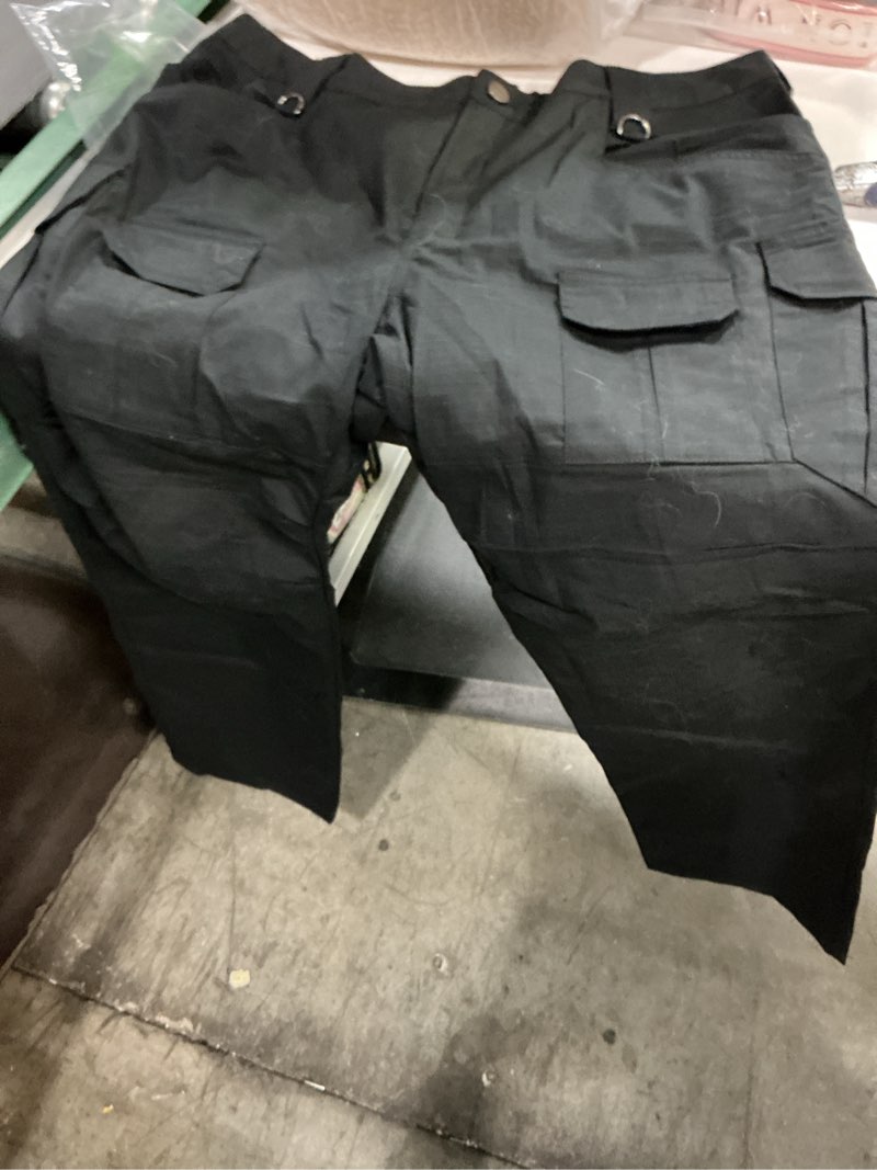Condition photo showing As Is for hiwise men's stretch tactical pants water resistant ripstop cargo pants outdoor lightweight edc work hiking pants 38w x 30l black
