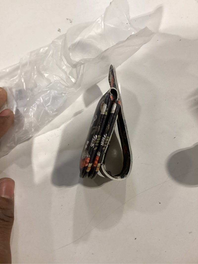 Condition photo showing Good Condition for leather magnetic sunglass holder for car sun visor, cute eyeglass ticket card hanger clip, universal auto interior accessories for suv pickup truck mushroom forest