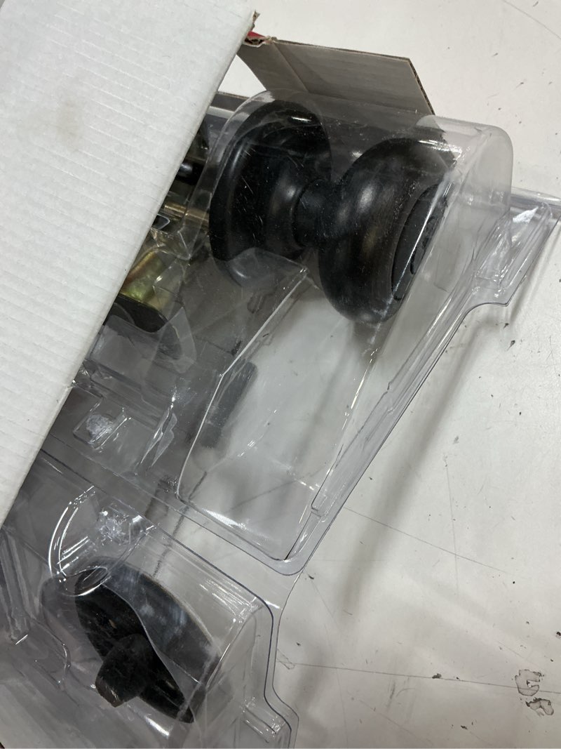 Condition photo showing As Is for kwikset smartkey tustin venetian bronze entry lever and deadbolt set kw1 1-3/4 in.
