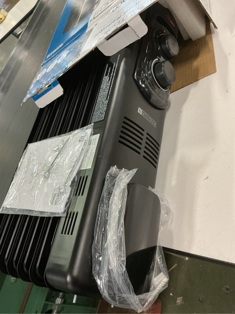 Condition photo showing Good Condition for Portable Electric Radiator Heater, Space Oil Filled Heaters with 3 Heat Settings, Adjustable Thermostat, Overheat & Tip-Over Protection For Indoor Use,1500W (Black) Deep Black