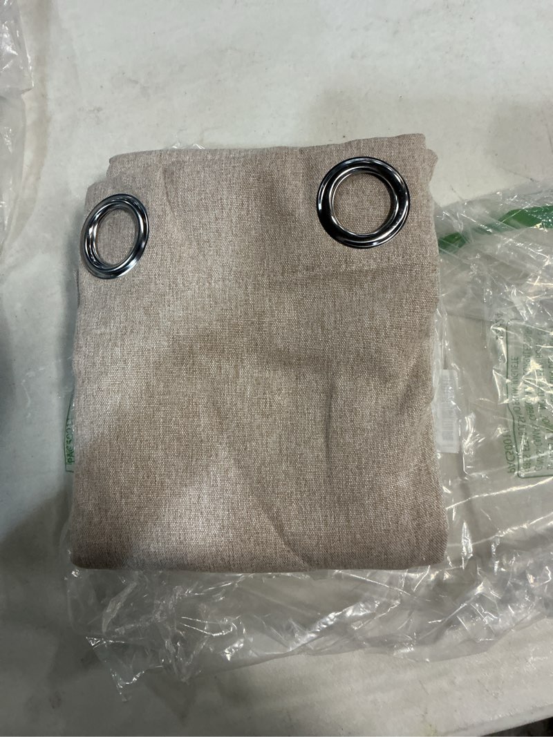 Condition photo showing Good Condition for bgment oatmeal linen curtains for living room 95 inch length 2 panels set, privacy drapes light filtering with grommet for farmhouse bedroom no see through, each 52 inch wide 52"w x 95"l (pack of 2) oatmeal