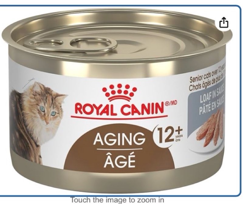 royal canin feline health nutrition aging 12+ loaf in sauce canned cat food, 5.1 oz can (12-count)