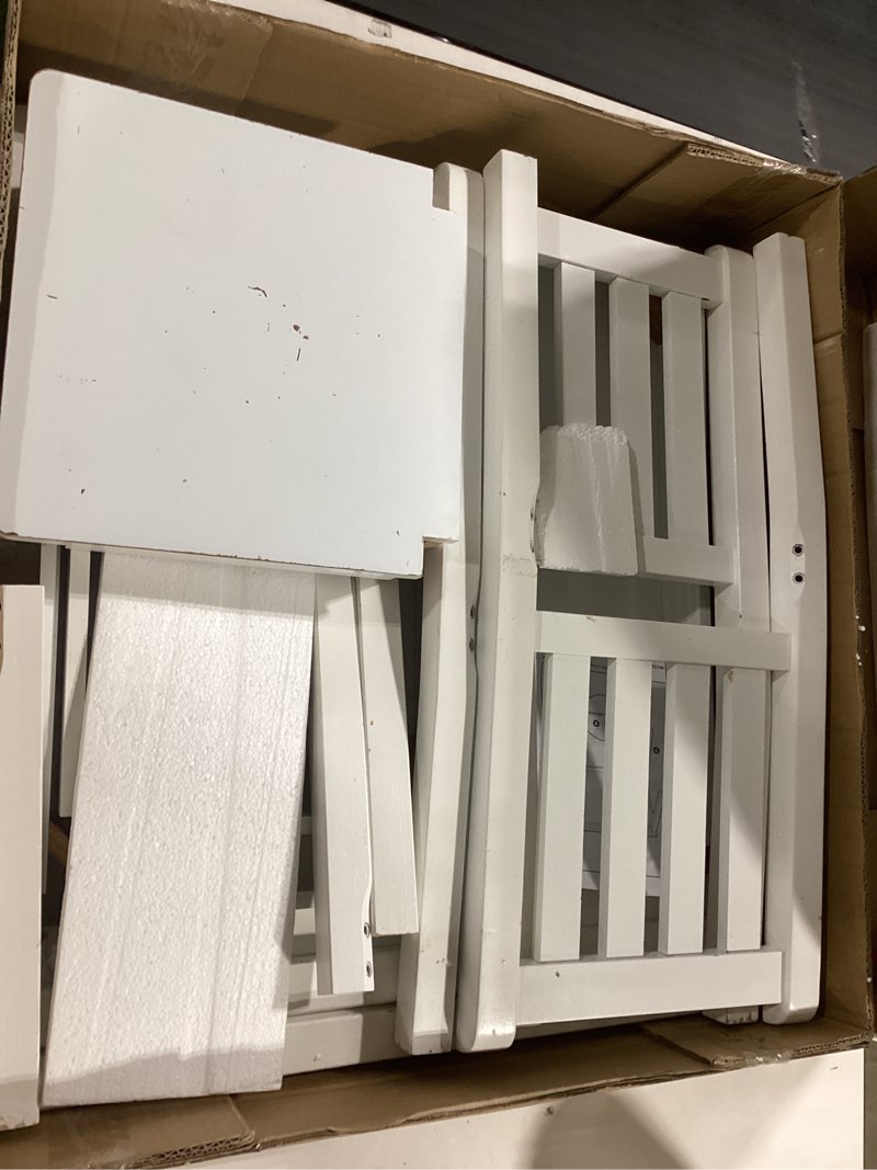 Condition photo showing As Is for humble crew kids table and chair set, toddler activity table with 2 chairs for play, crafts, snacks & learning, wooden kids furniture for playroom & bedroom, white off white