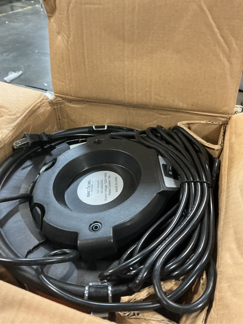 Condition photo showing As Is for BACOENG 5.3-Gallon Ash Vacuum with Double Stage Filtration System, 10 Amp Ash Vacuum for Pellet Stoves with 1200W Powerful Suction, 5FT Metal Hose and 360° Rotating Wheel