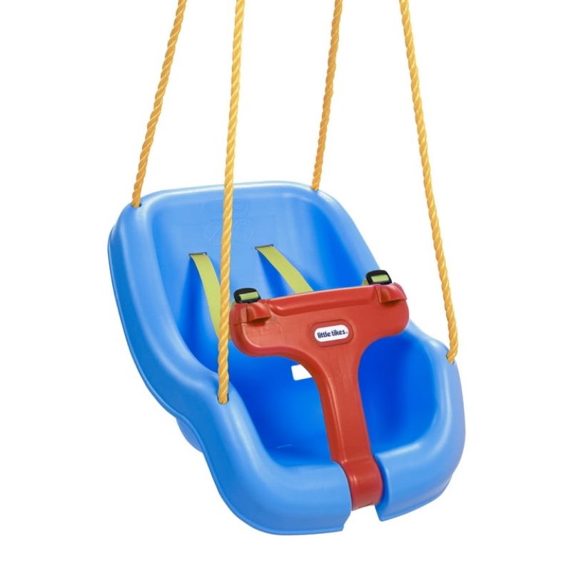 little tikes 2-in-1 snug and secure swing, high back swing, blue