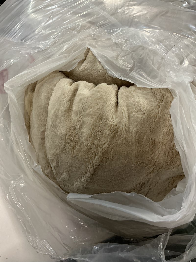 Condition photo showing As Is for Monbix Fluffy Full Comforter Set Beige, Sherpa Plush Fuzzy Comforter 3 Piece for Full Size Bed, Luxury Soft Winter Warm Bedding Set Beige Full