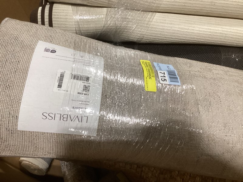 Condition photo showing As Is for Lavadora Taupe 9 ft. x 12 ft. Indoor/Outdoor Machine-Washable Area Rug