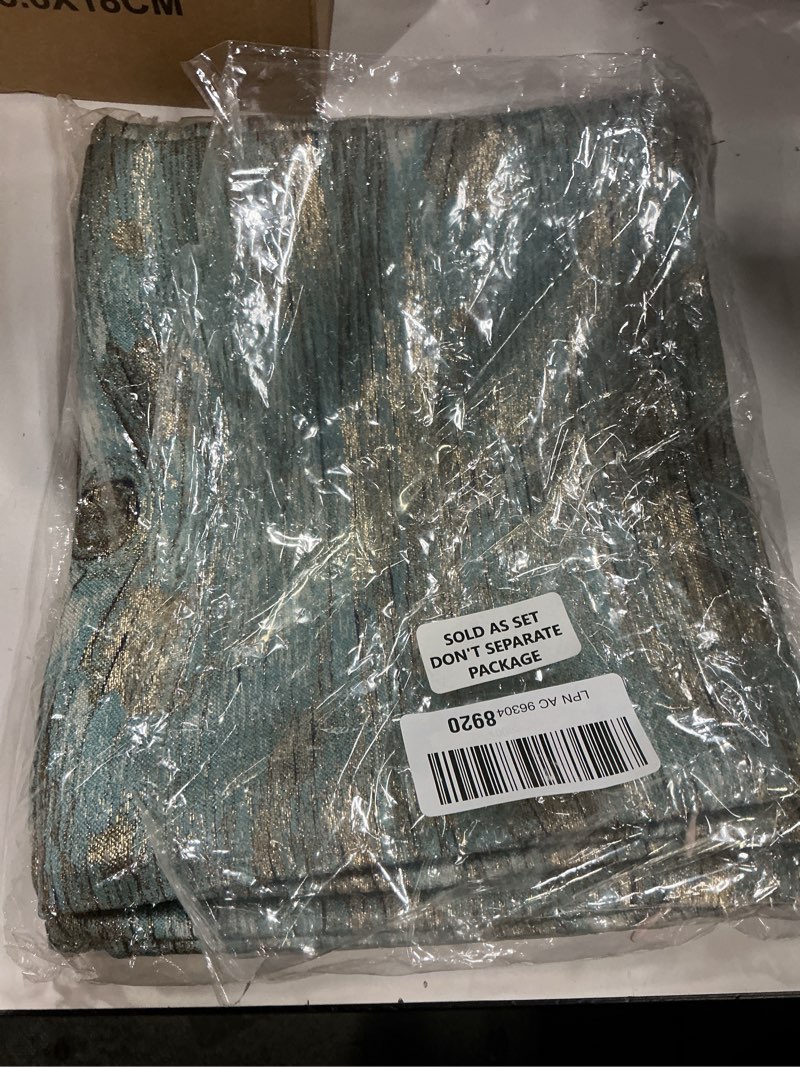 Condition photo showing New/Like New for Majestic Giftware 3 Pack Jacquard Decorative Throw Pillow Cover (PC1005S-3PK) | Teal Soft & Washable Cushion Covers with Zipper for Sofa, Bedroom (12"x20") Inserts Not Included 20" x 12" (Pack of 3) Teal