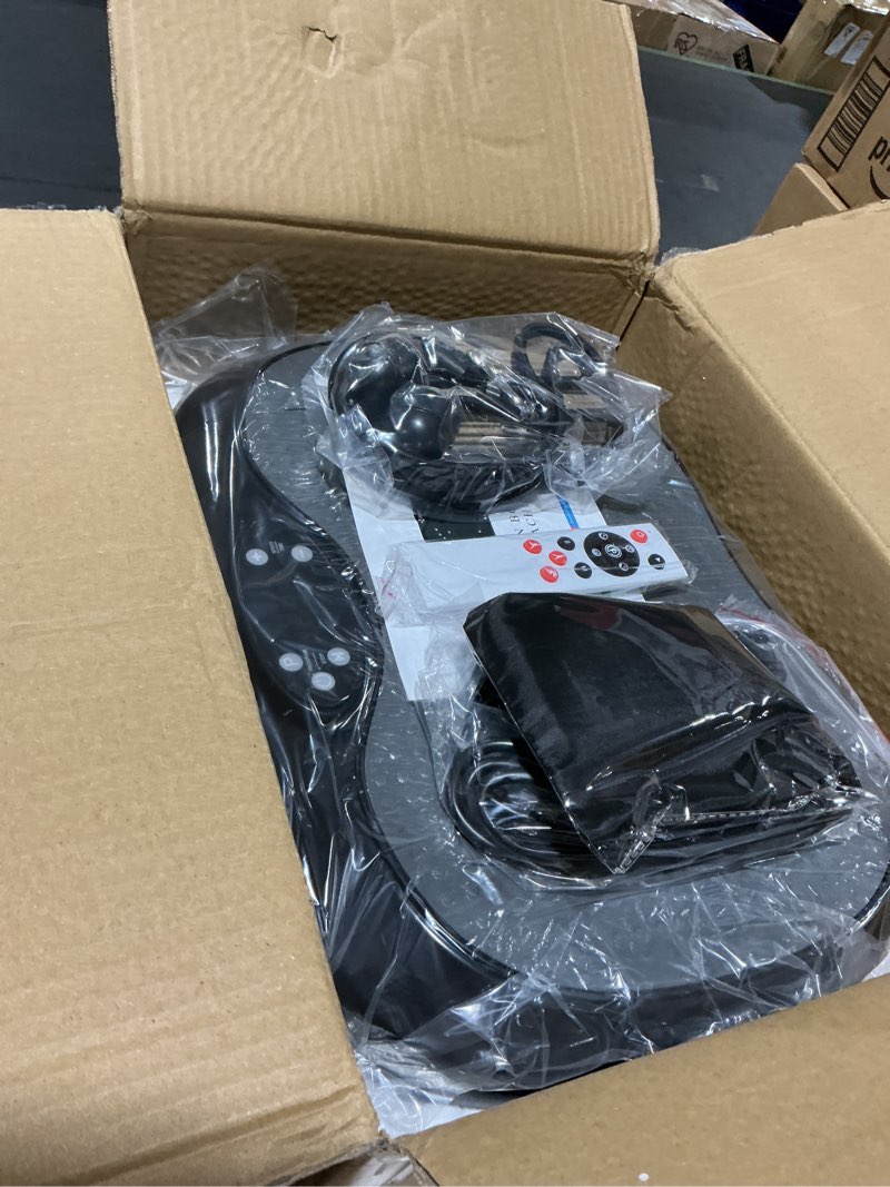 Condition photo showing Good Condition for vibration plate exercise machine for lymphatic drainage with 200 levels, whole body fitness workout equipment stand shake board sport gym for weight loss fat burner for women men black