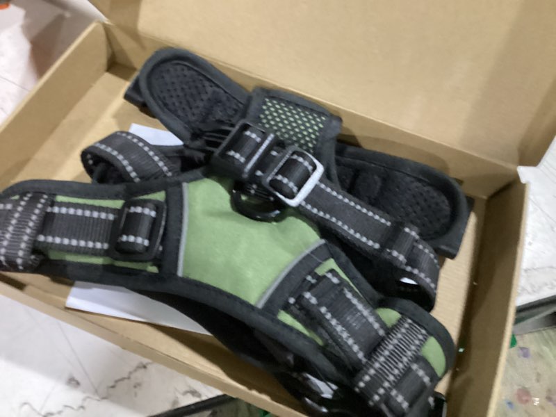 Condition photo showing Good Condition for phoepet no pull dog harness with handle front & back clip, easy on lockable snap buckle at neck, adjustable reflective vest with handle for small medium large dogs (m, misty green) medium misty green