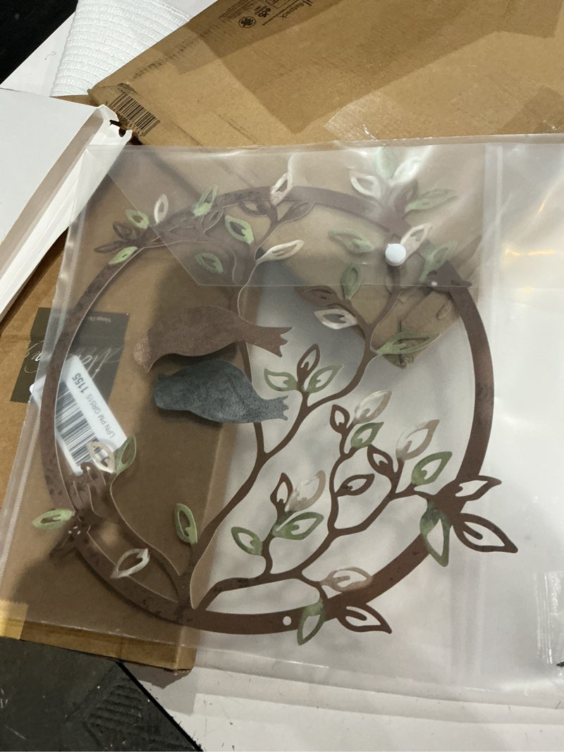 Condition photo showing Good Condition for ferraycle metal wall art bird on tree branch silhouette bird art decor for living room garden bedroom office home wall housewarming party decor(dark color)