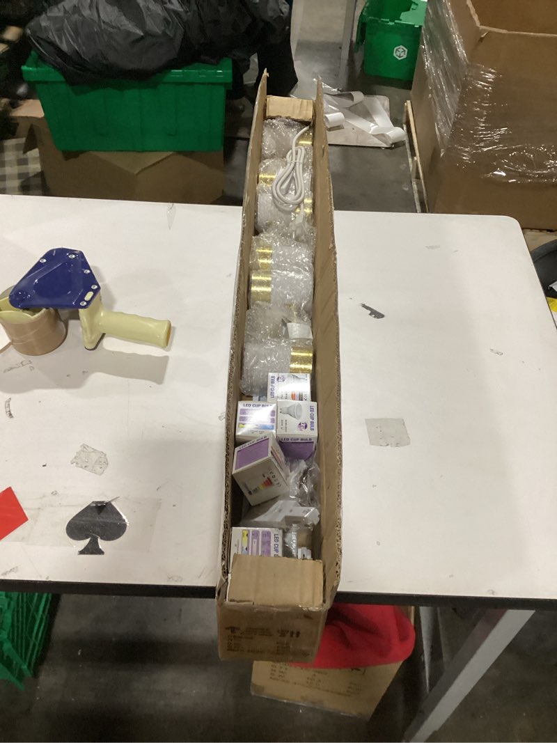 Condition photo showing Good Condition for Adjustable White Golden GU10 3CCT 10W LED H Type Track Lighting Kit with 6PCS Replaceable GU10 Bulbs and 6.56FT Track Rails, Luxurious and Modern Stylish Design, Dimmable Brightness 6-Pack White Golden 3CCT Kit 6 Heads Kit