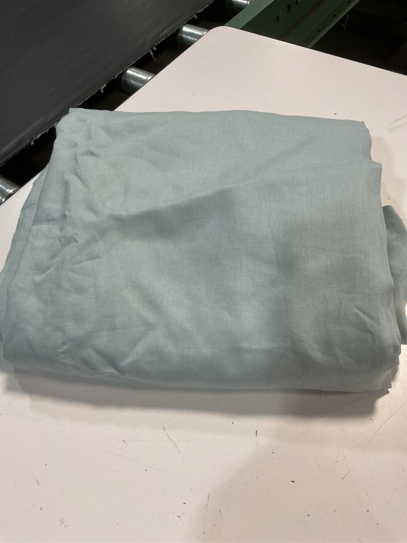 Condition photo showing Good Condition for european linen room darkening curtain - single panel, 48x84, light blue 1set