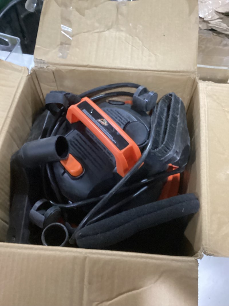 Condition photo showing As Is for Armor All VO408S 0901 4 Gallon 3 Peak HP Stainless Steel Wet/Dry Vacuum, Orange