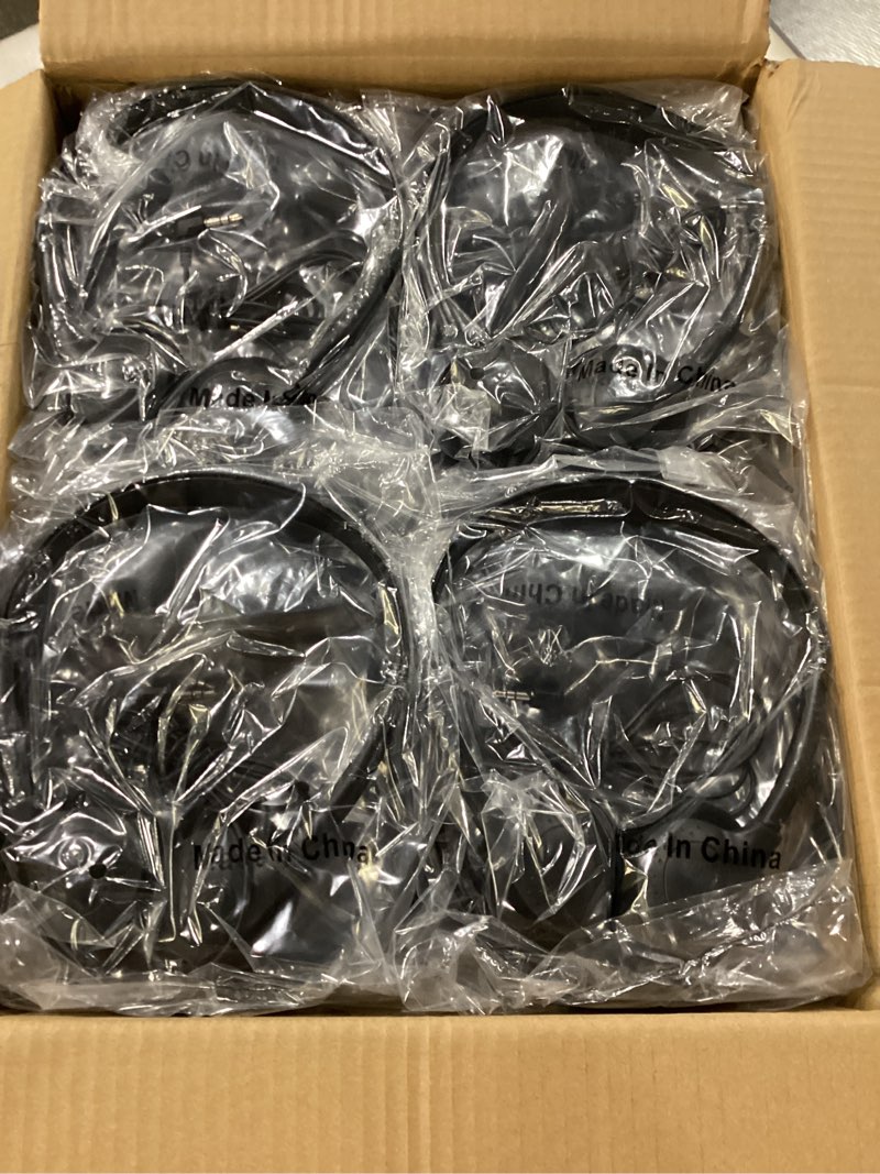 Condition photo showing New/Like New for Kids Headphones Bulk 100 Pack for School Students Children Teen Boys Girls, Wholesale Bulk Headphones for Classroom Earphones (Black)