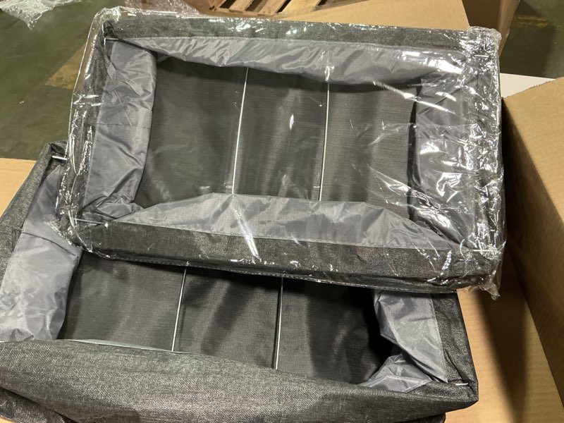 Condition photo showing Good Condition for Car Trunk Storage Bin Space-saving Fabric Storage Box Easy Install Trunk Organizer Car Cargo Organizer Grey. Pack of 2