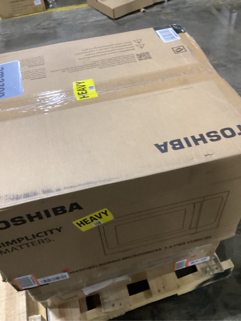 Condition photo showing New/Like New for TOSHIBA ML-EM45P(BS) Countertop Microwave Oven with Smart Sensor and 13.6" Removable Position Memory Turntable, Sound On/Off Function, 1200W, 1.6 Cu.ft, Black Stainless Steel Sensor-1.6 Cu.Ft.