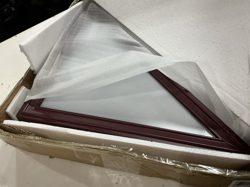 Condition photo showing Good Condition for refgy large flag display case for 5x9.5' folded veteran burial flag, wooden triangle shadow box with high transparency acrylic cover, memorial flag frame for wall mount or tabletop, mahogany,sh2503-rd