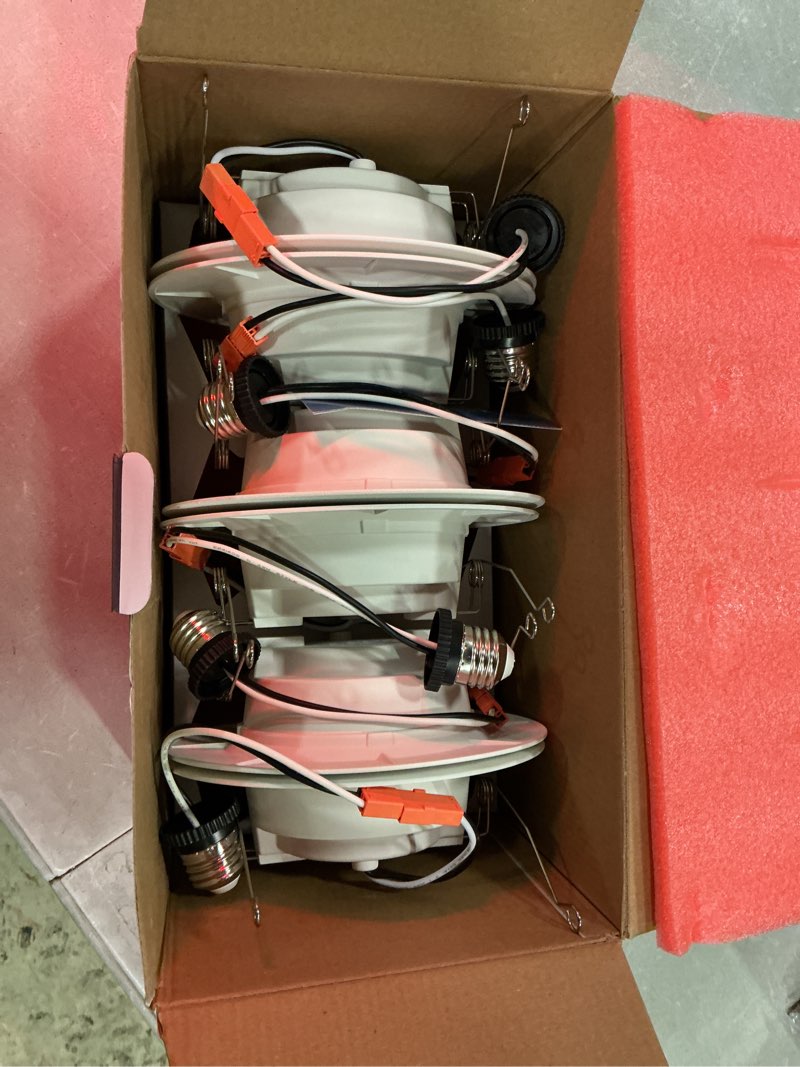Condition photo showing Good Condition for smart recessed lighting 6 inch, rgbcw color changing smart can light bluetooth, flicker free, 13w 1300lm, dimmable retrofit downlight compatible with alexa voice & app control, etl, 6 pack rgb + 2700k to 6000k-6pack 5 / 6 inch