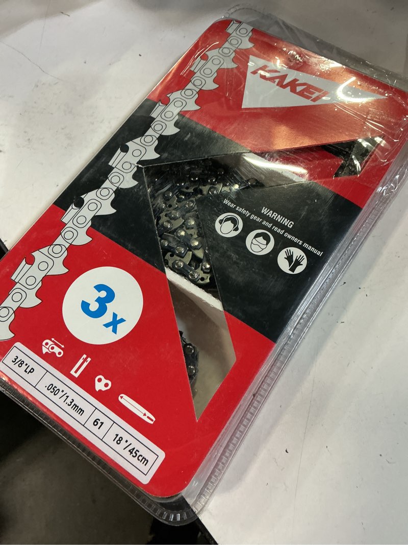Condition photo showing Good Condition for kakei 18 inch chainsaw chain 3/8" lp pitch .050" gauge 61 drive links fits stihl ms211, ms211c and more (3 chains) - semi chisel