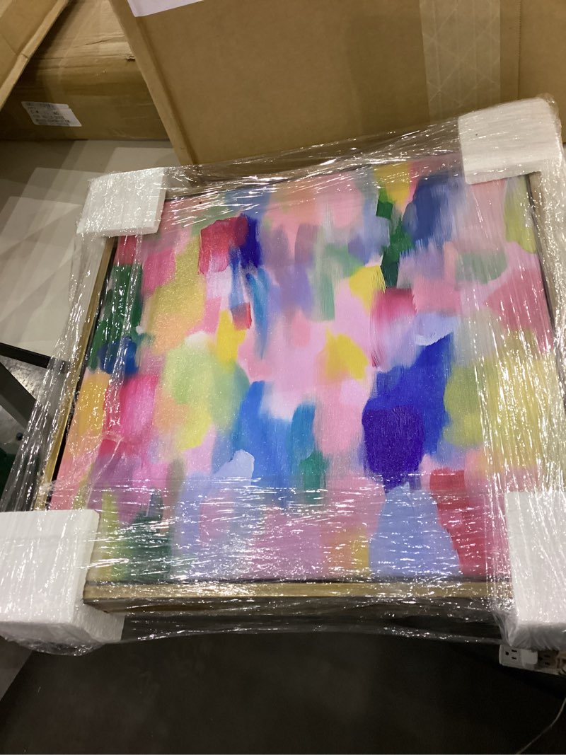 This is a \"Colorful Rhythm Canvas Spring Abstracts\" wall art by Art Remedy, available with a gold or white frame. Qty:2