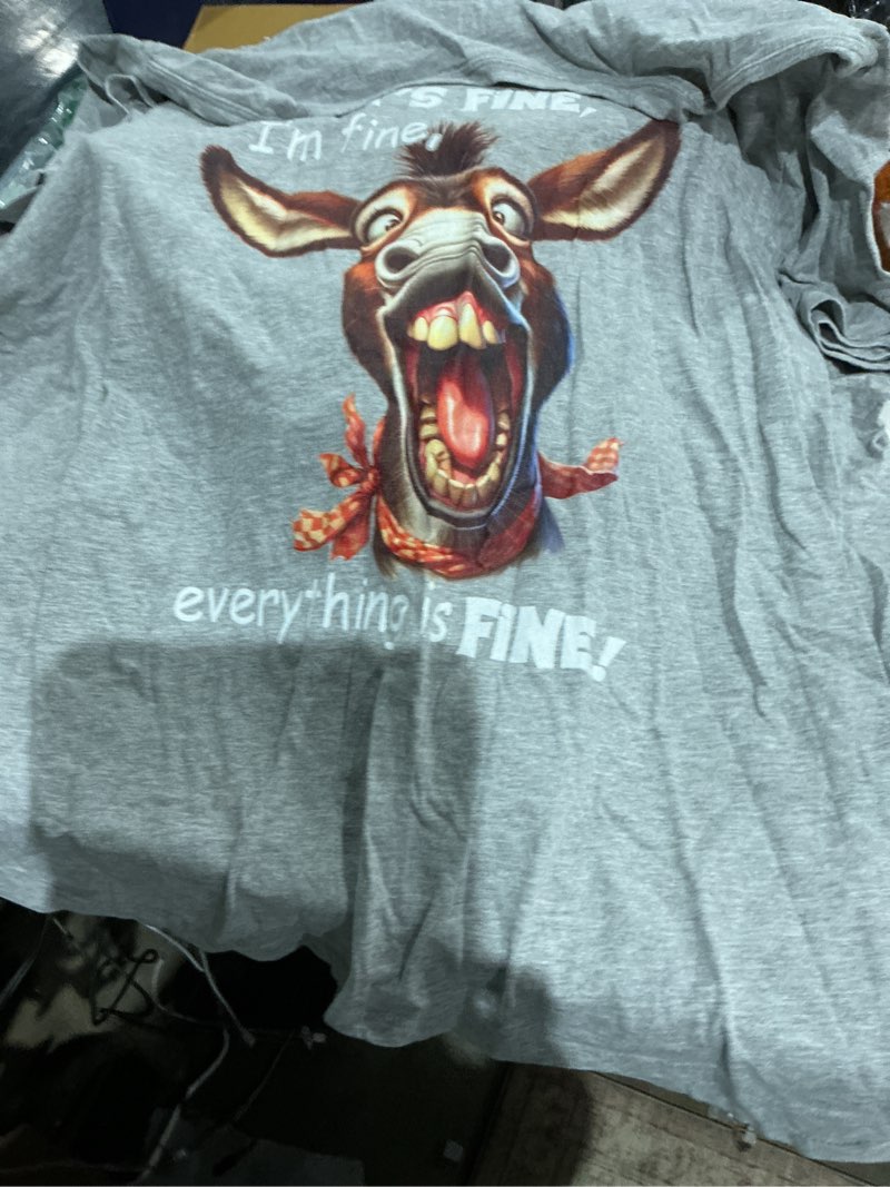 Condition photo showing Good Condition for funny donkey it's fine i'm fine everything is fine t-shirt