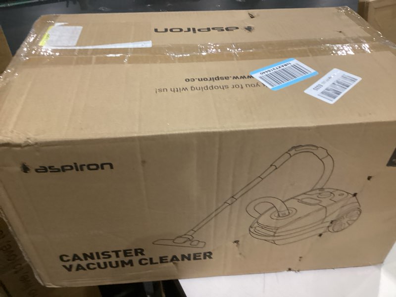 Condition photo showing Good Condition for Aspiron Canister Vacuum, 1600W/40KPA Canister Vacuum Cleaner, 4QT Dust Bag, H13 HEPA Filter, 5 Tools, Pet-Friendly,Variable Power Control,for Carpets, Hardwood Floors, Stairs, Pet Hair, Household Blue