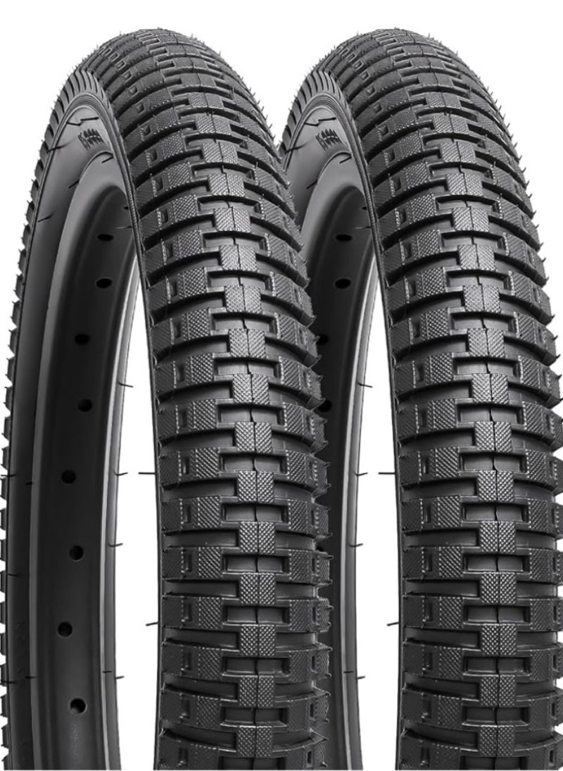 yunscm 2-pcs 16" kid bike tires 16x2.125/57-305 compatible with 16 x 2.125 stroller/kid bike bicycle tires (y-1104) black02