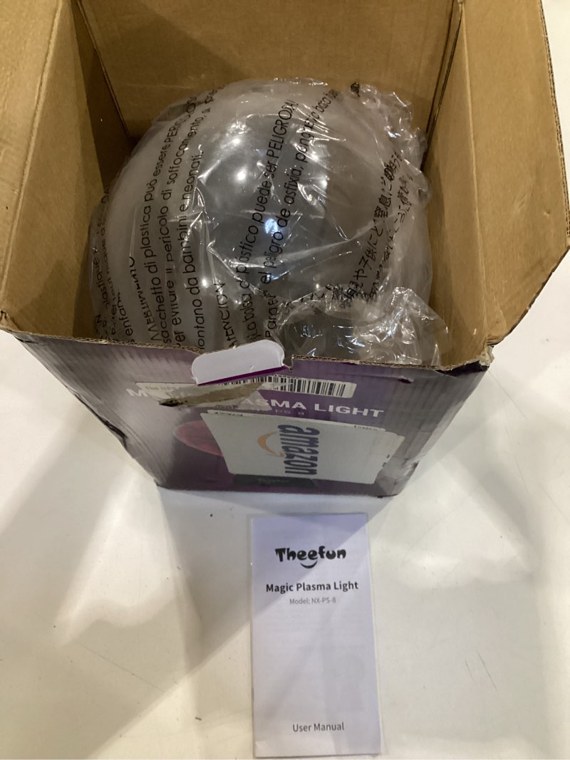 Condition photo showing Good Condition for theefun blue plasma ball: 8 inch huge plasma globe christmas gifts touch & sound sensitive plasma ball lamp electric ball lightning novelty light for parties, home, prop, room decoration