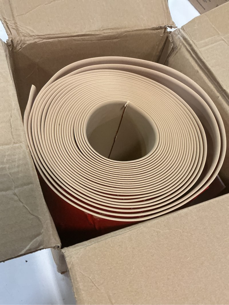Condition photo showing New/Like New for peel and stick baseboard trim, 6 inch rubber baseboard vinyl wall base, flexible baseboard molding trim, adhesive baseboard trim rubber cove base(40ft, beige) 6 inch x 40 feet beige