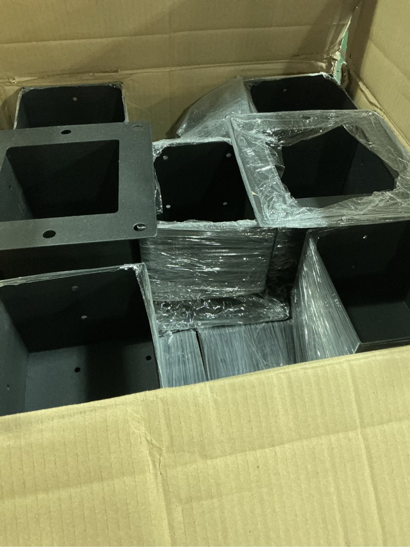 Condition photo showing New/Like New for pergola bracket, 3-way pergola right angle bracket, raised wood for 4"x4" (inner dimensions: 3.5"x3.5") wooden beam, garden, gazebo,... (set 12)