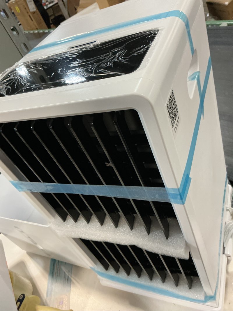 Condition photo showing New/Like New for 4-in-1 windowless air conditioner portable w/ 4 speeds & 4 modes, 3.2-gal dual tank for 30h cooling, waterless alert system, 12h timer, remote & touch, swamp cooler air conditioner for bedroom gray