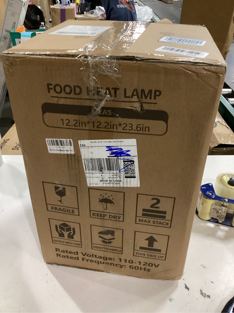 Condition photo showing New/Like New for food heat lamp - [3 bulbs included] [rapid-heating], 500w commercial food warmer light, heat lamp for food, catering warming lamp for buffet parties, painted black painted black 2 head