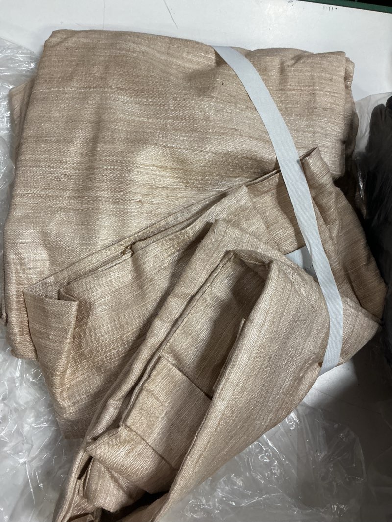Condition photo showing Good Condition for quince raw silk room darkening curtain - single panel