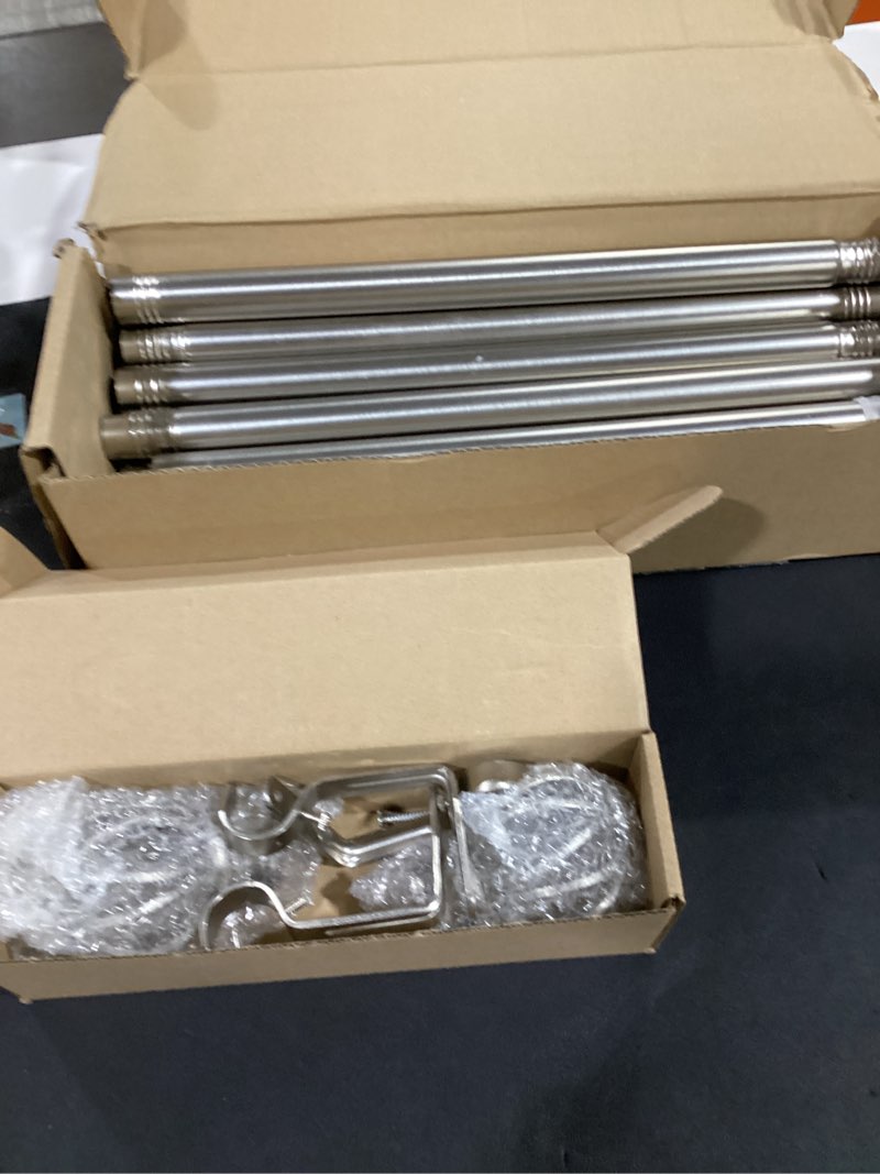Condition photo showing Good Condition for curtain rods for windows 30 to 144 inch,adjustable heavy duty metal 1 inch telescoping splicing decorative extra long blackout large rustic drapery rods with twisted cage finials?sand nickel 30-144 sand nickel