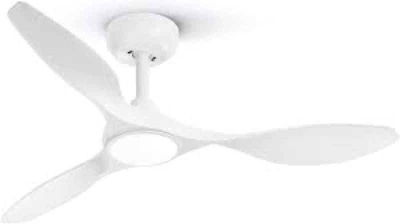 Roomratv 42 Inch White Ceiling Fans with Lights, Remote Control,Reversible DC Motor,Dimmable,6 Speed
