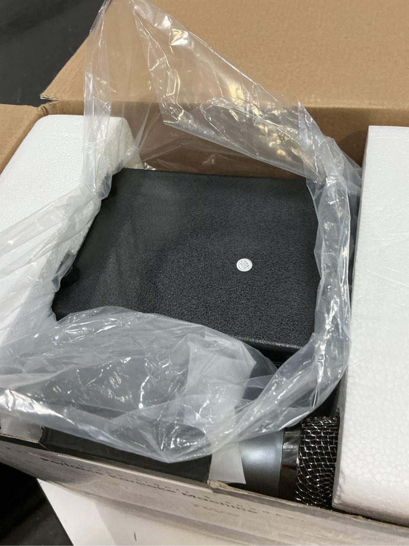 Condition photo showing Good Condition for karaoke machine with 4 wireless microphones, portable bluetooth 5.1 speaker for adults kids with led lights, bass/treble adjustment, pa system with remote control, supports fm/aux/usb/tf for party