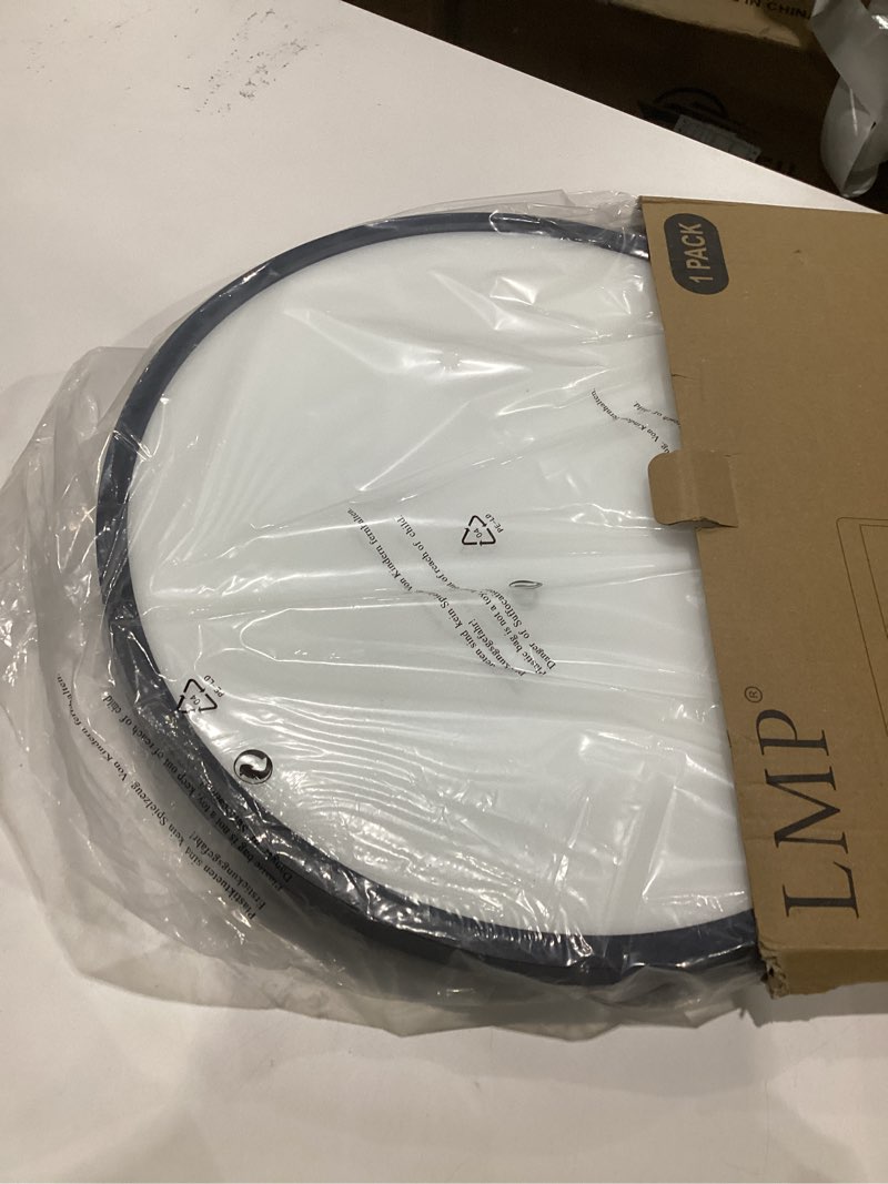 Condition photo showing Good Condition for lmp 15.8inch flush mount ceiling light 36w, 3cct selectable (3000k/4000k/5000k) dimmable ceiling light fixture, 2200lm black thin round led ceiling light flush mount for bedroom,1 pack, tel black 1 pack