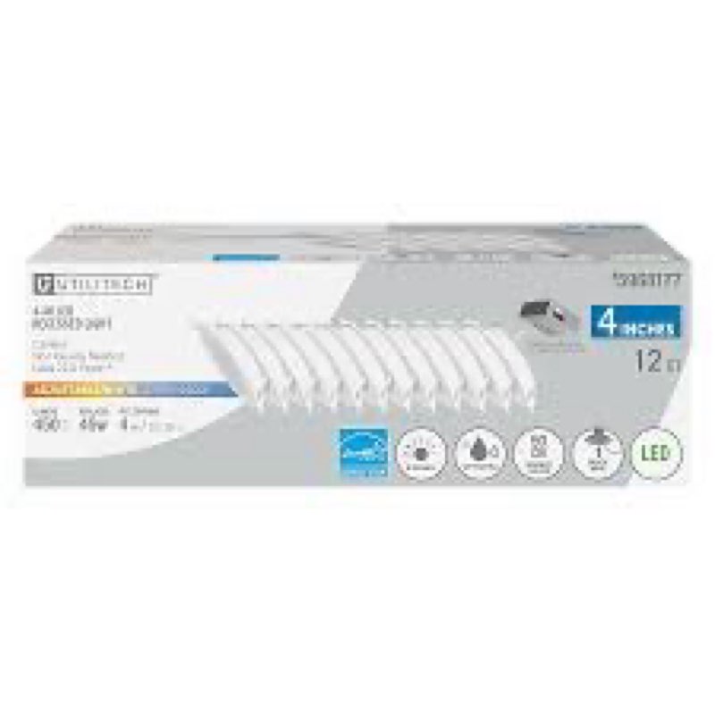 utilitech 450-lumen switchable white round dimmable led canless recessed downlight