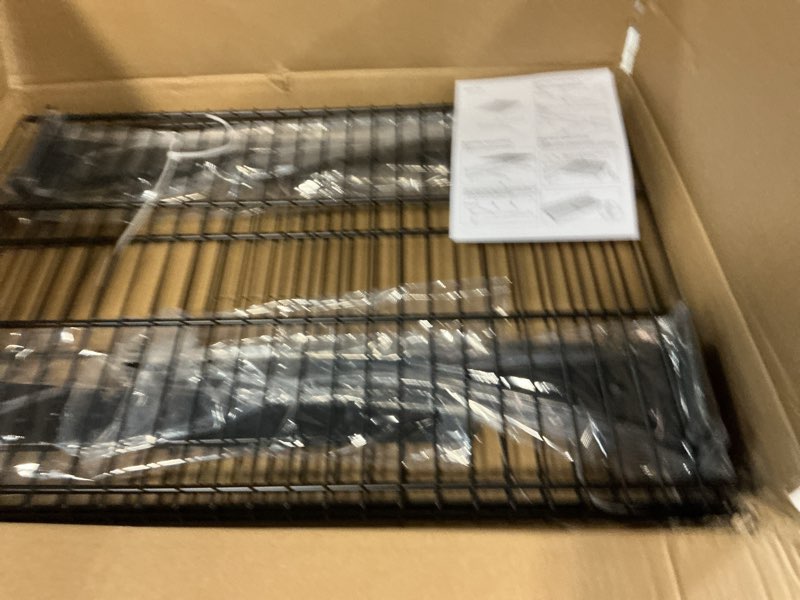 Condition photo showing New/Like New for BOBIBAN 2 Pcak Slatwall Shelves 24X16.5 Inch, Heavy Duty Metal Slat Wall Wire Shelf for Retail, Garage, Home Storage, Universal Slatwall Accessories (2PC, Black) 2PC Black