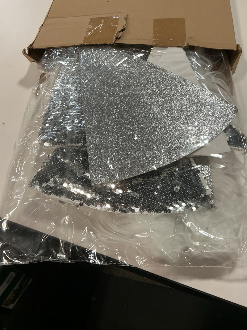 Condition photo showing New/Like New for 24 Pcs Large Cone Christmas Trees with Snowflakes Set, 14'' 11'' 8'' Christmas Tree Tabletop Decor & Wooden 3D Snowflake Table Centerpiece for Gifts Winter Home Decorations(Blue)