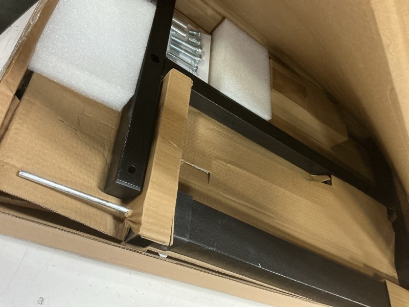 Condition photo showing New/Like New for Drive Medical Overbed Table with Wheels - Secure Height Adjustment for Comfort - Non Tilt Surface - Smooth Rolling Design - Home & Hospital Use - Woodgrain Laminate Top - Silver Vein Silver Vein Table