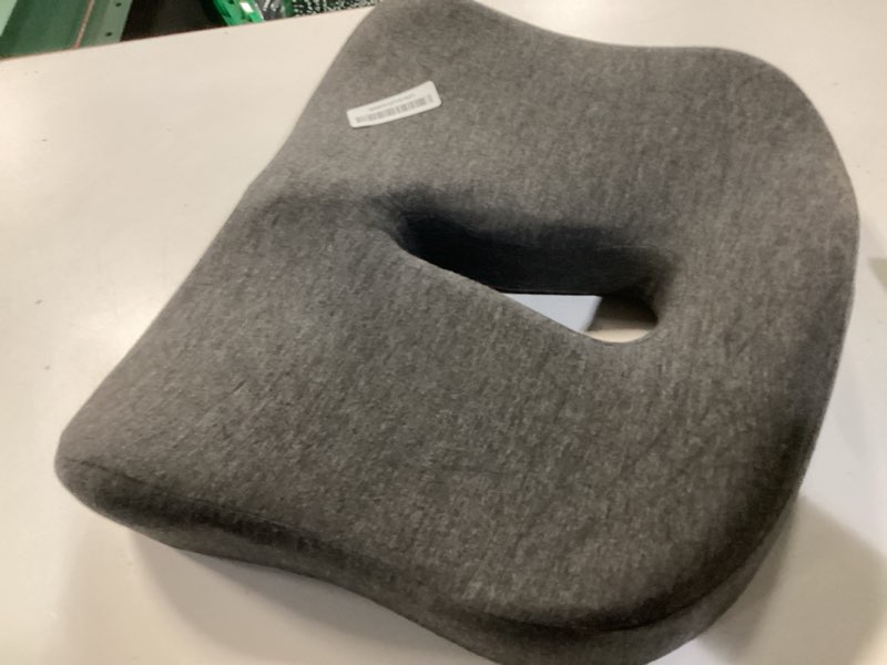 Condition photo showing Good Condition for Memory Foam Seat Chair Cushion for Relieves Back Sciatica Pain Tailbone Pain Coccyx Degenerating Disc Orthopedic Osteoarthritis Prostate Cushion Low Back Pain Cushion Hip Shaping (Dark Gray)