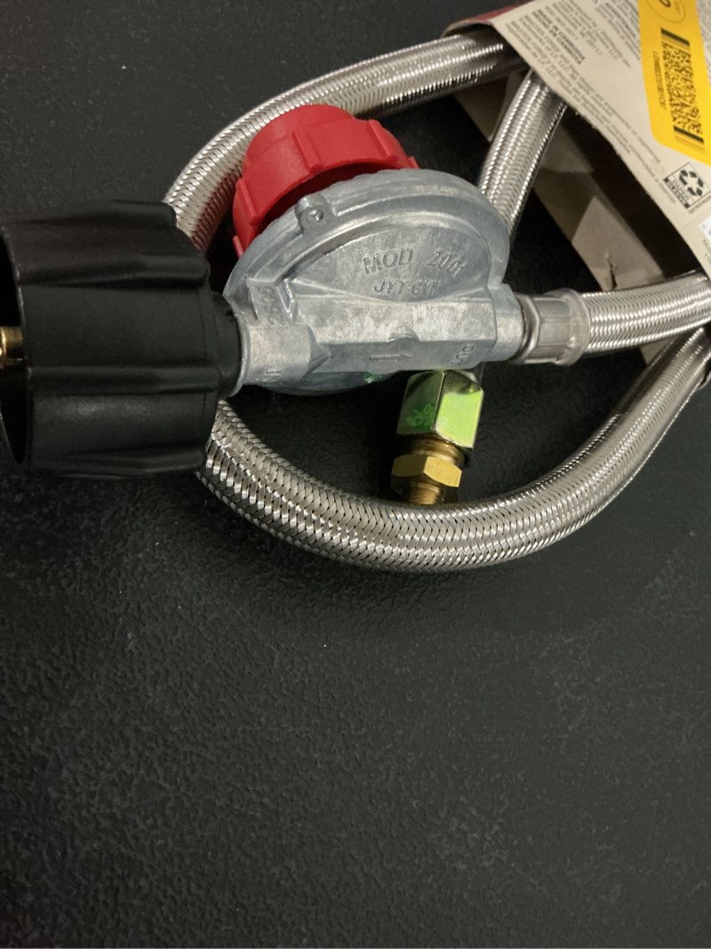 Condition photo showing As Is for master forge steel regulator with hose