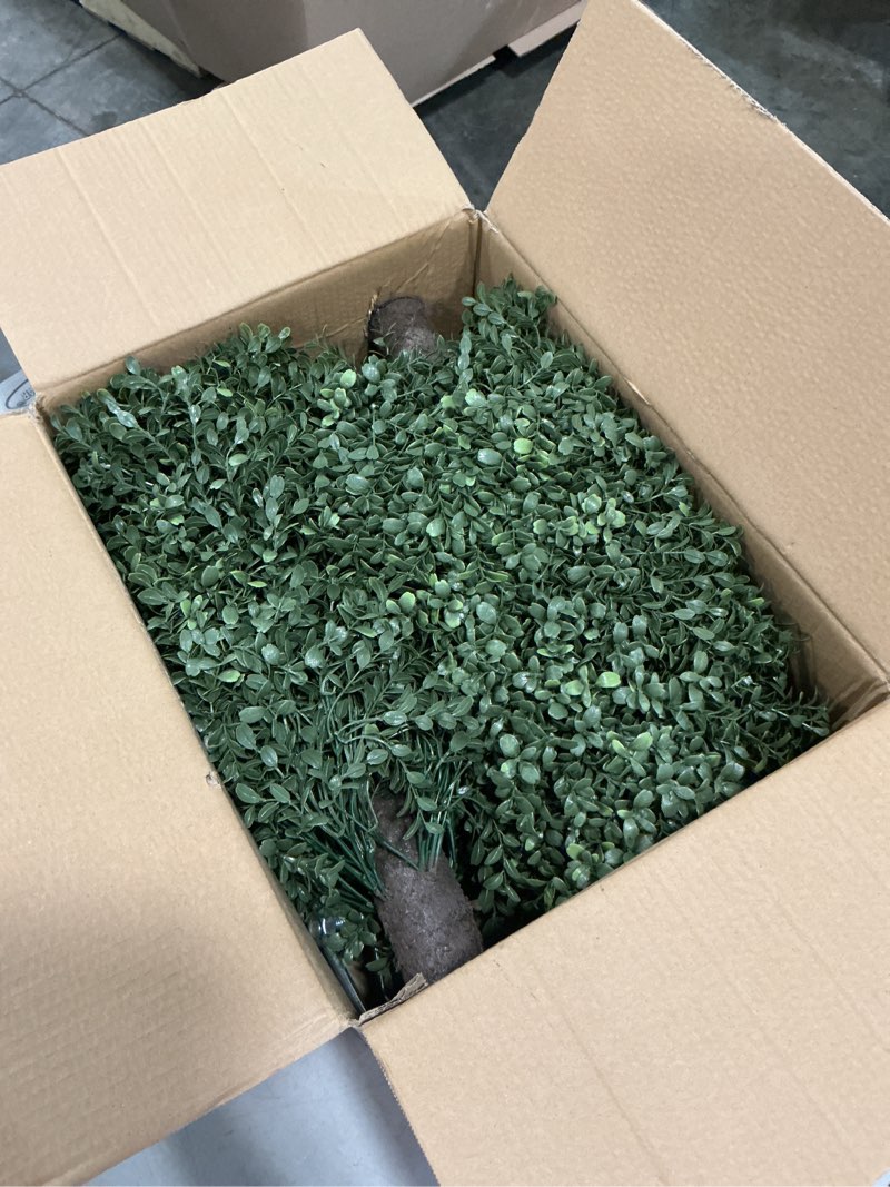 Condition photo showing New/Like New for boxwood topiary bush – artificial shrubs for outdoors, artificial boxwood topiary ball tree, uv resistant evergreen for front porch, garden, yard & balcony decor