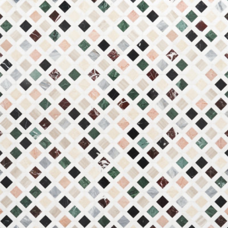 *incomplete* Lula multicolor 11.92 in x 11.92 in polished marble floor and wall 